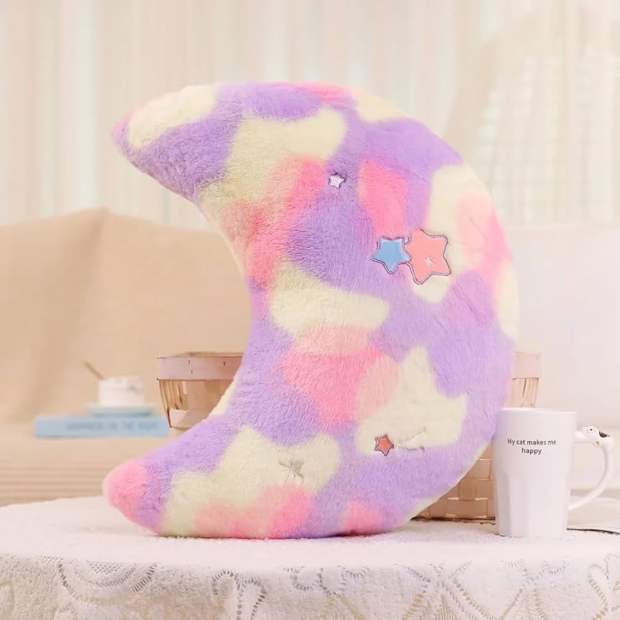 Combo of Moon and Star Plush Pillows – 25 cm | Soft, Washable & Huggable