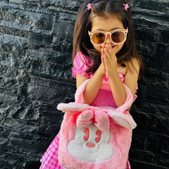 Pink Bear Plush Handbag