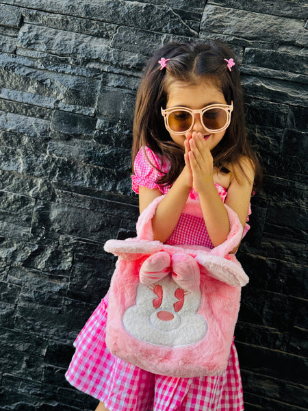 Pink Bear Plush Handbag
