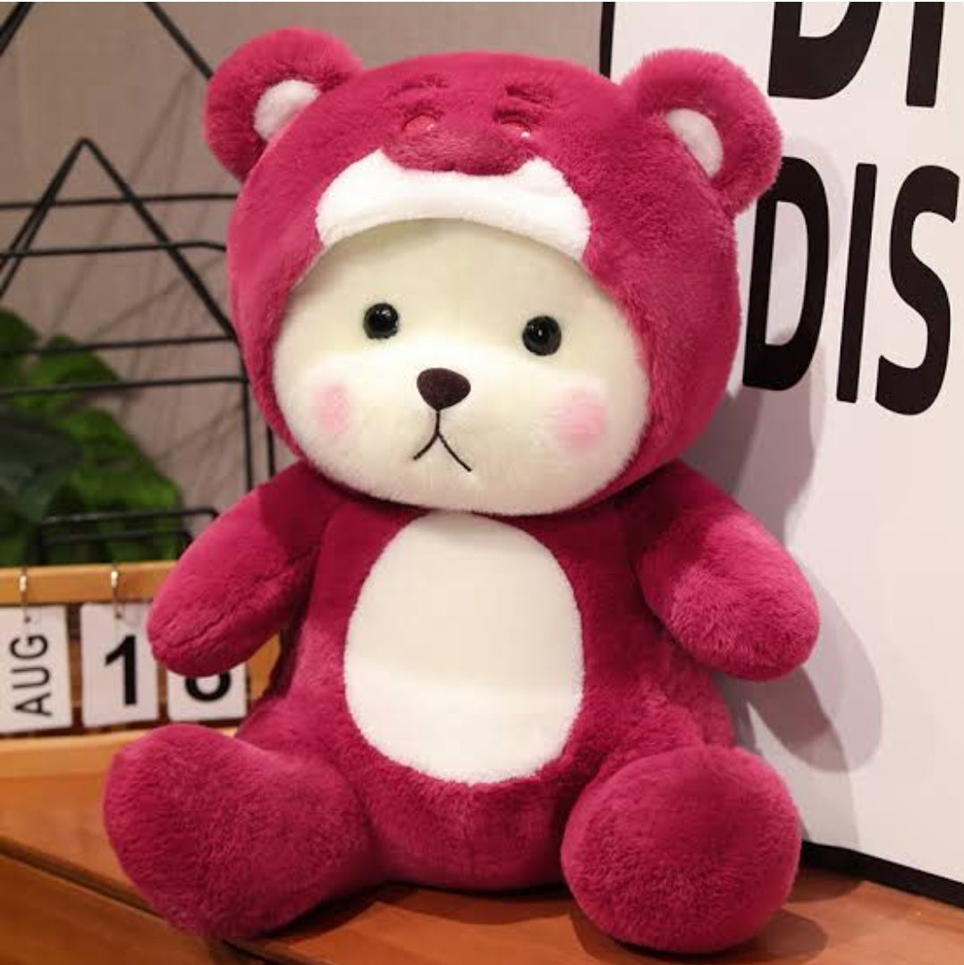 Red Hoodie Teddy – 45cm Plush with Full Removable Hoodie