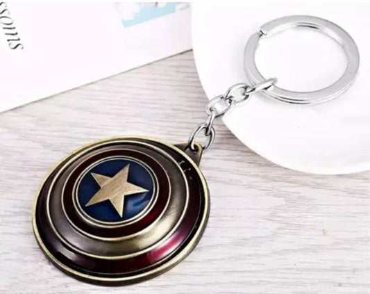 "Captain America Shield Keychain - Carry the Spirit of Heroism Everywhere You Go!"