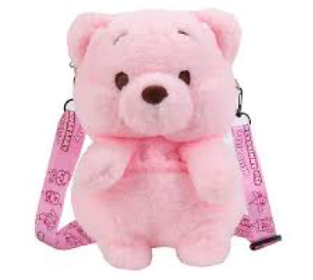 Pink Bear Plush Handbag