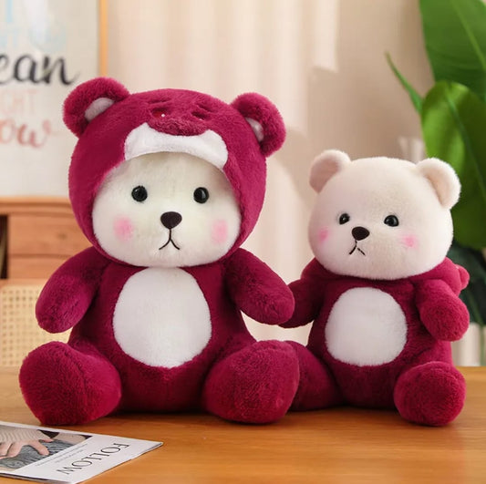 "Red Hoodie Bear Plush - Cuddle Up in Style!