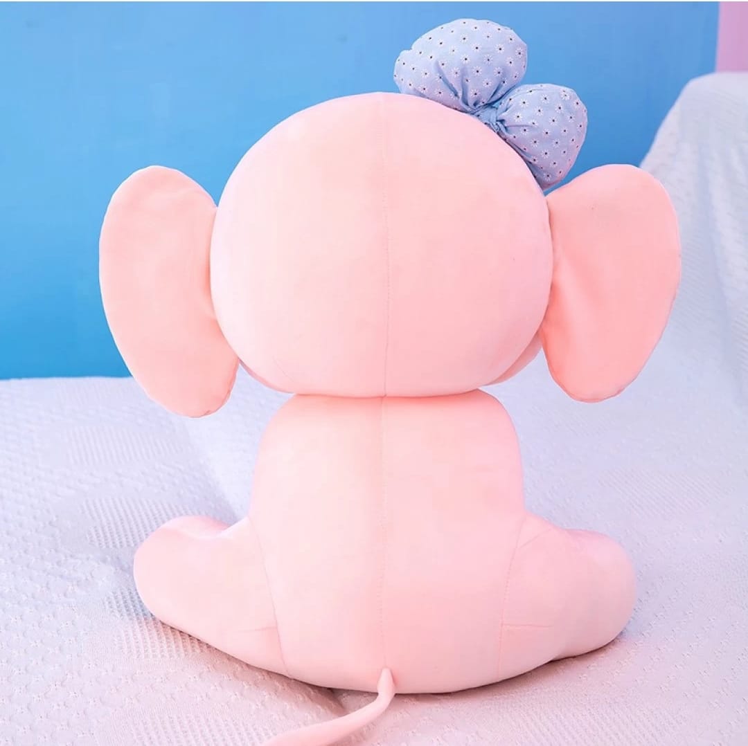 "Gentle Giant Elephant Plush with Bow - A Majestic Friend for Magical Moments!"