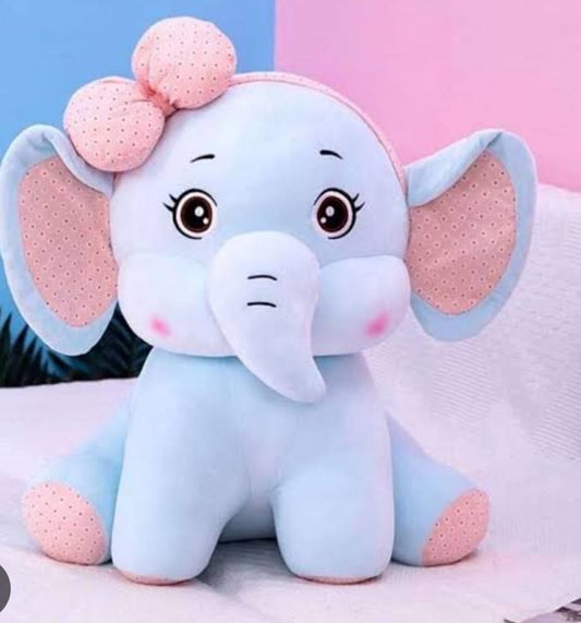 "Gentle Giant Elephant Plush with Bow - A Majestic Friend for Magical Moments!"