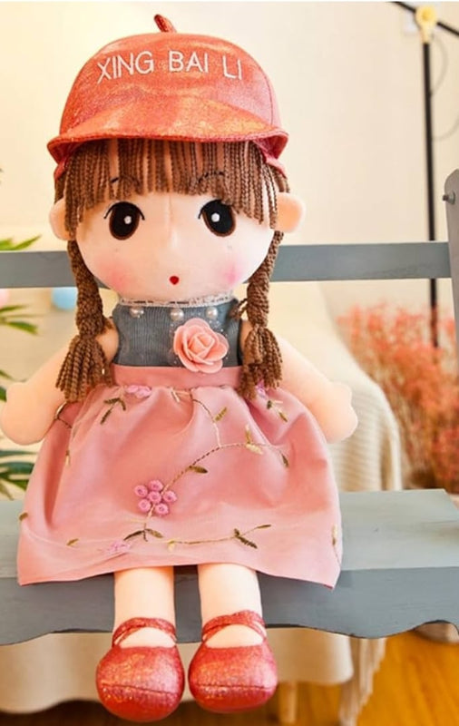 Korean Pop Star Fan Doll – 45cm Soft Plush Toy with Cap