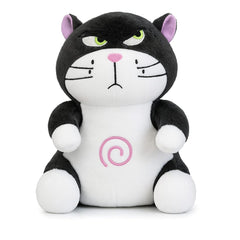 Front view of 25 cm Angry Cat plush with breathing and music feature