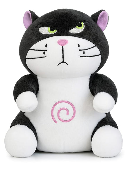 Front view of 25 cm Angry Cat plush with breathing and music feature