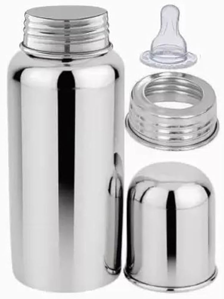 Stainless Steel Baby Milk Bottle - 240ml (Newborn & Infants)