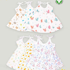 Girls Dori Jhabla( set of 3)+Langot (set of 3)