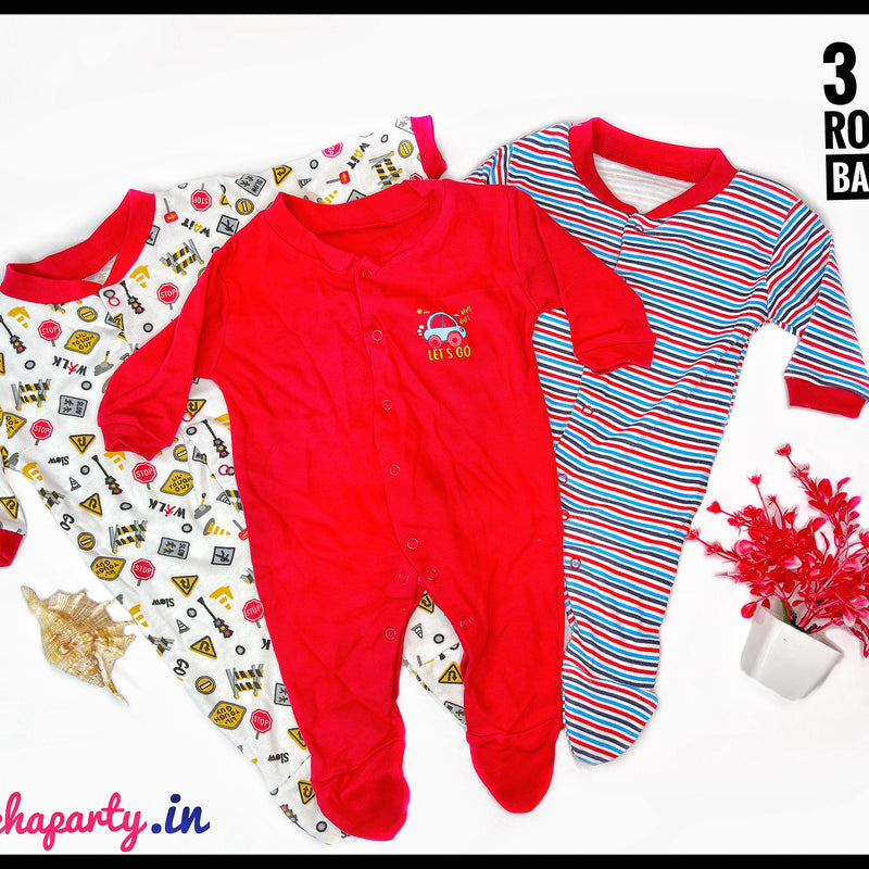 3-Pieces Newborn Romper Set – Comfy & Stylish