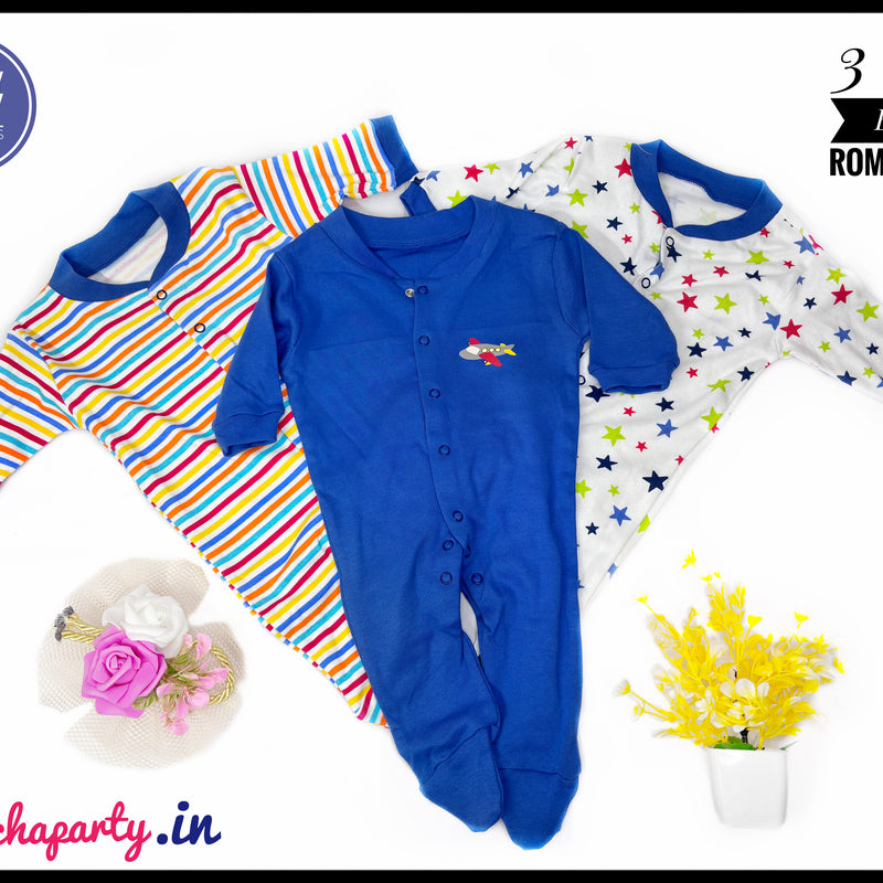 3-Pieces Newborn Romper Set – Comfy & Stylish