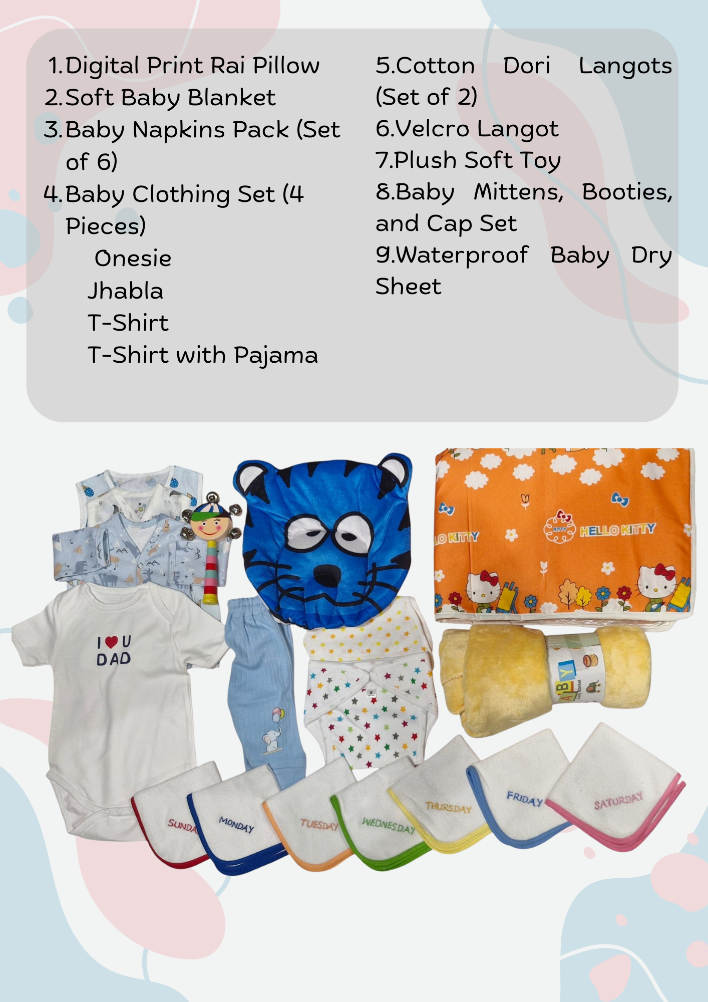 All-in-One Baby Essentials Combo - 15-Piece Set for Newborn Comfort & Care