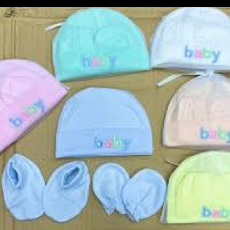 Baby Cap Mittan Booty set of 2