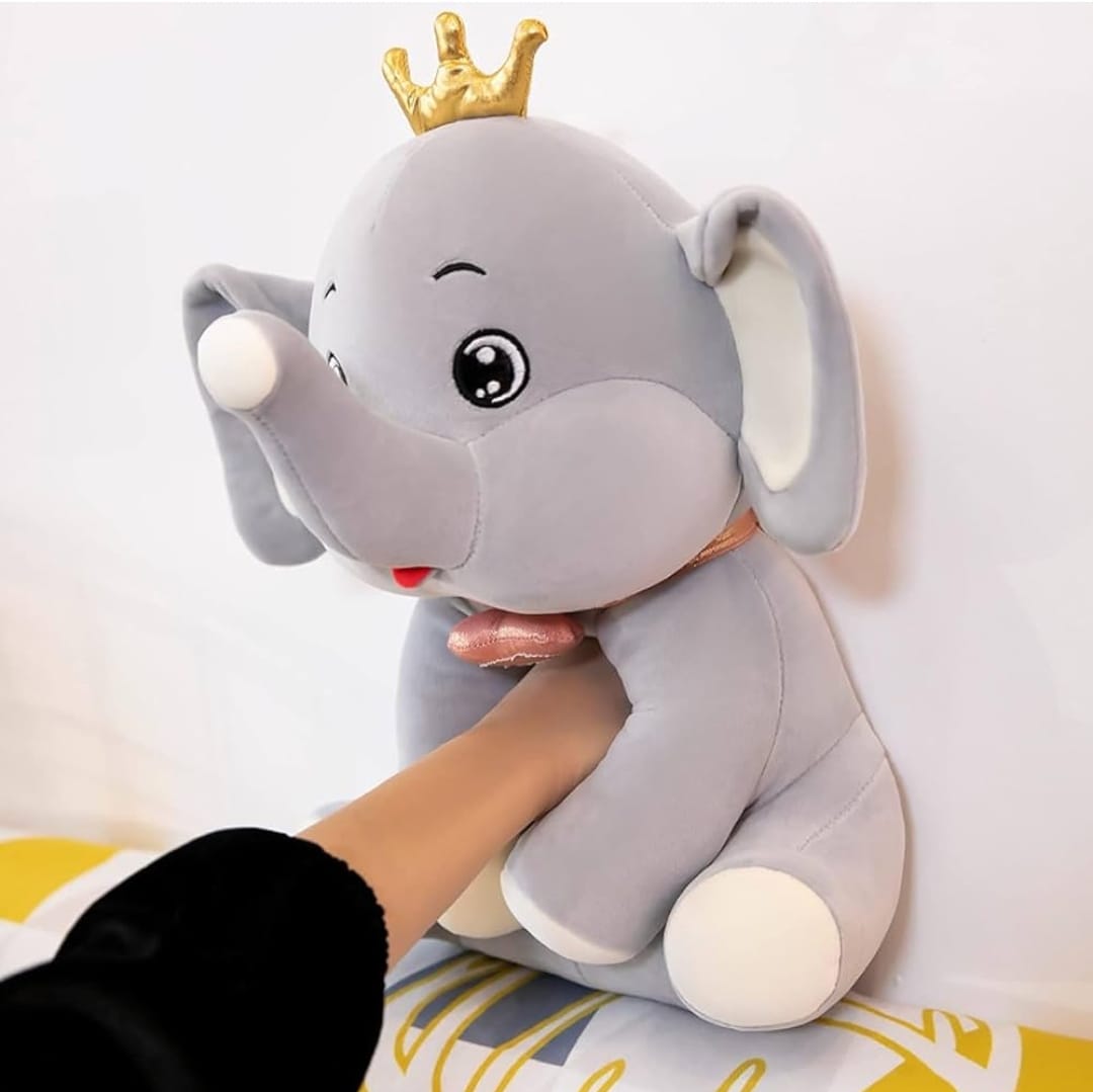 Crown Elephant Plush Toy - Royal Cuddles for Your Little Royalty!