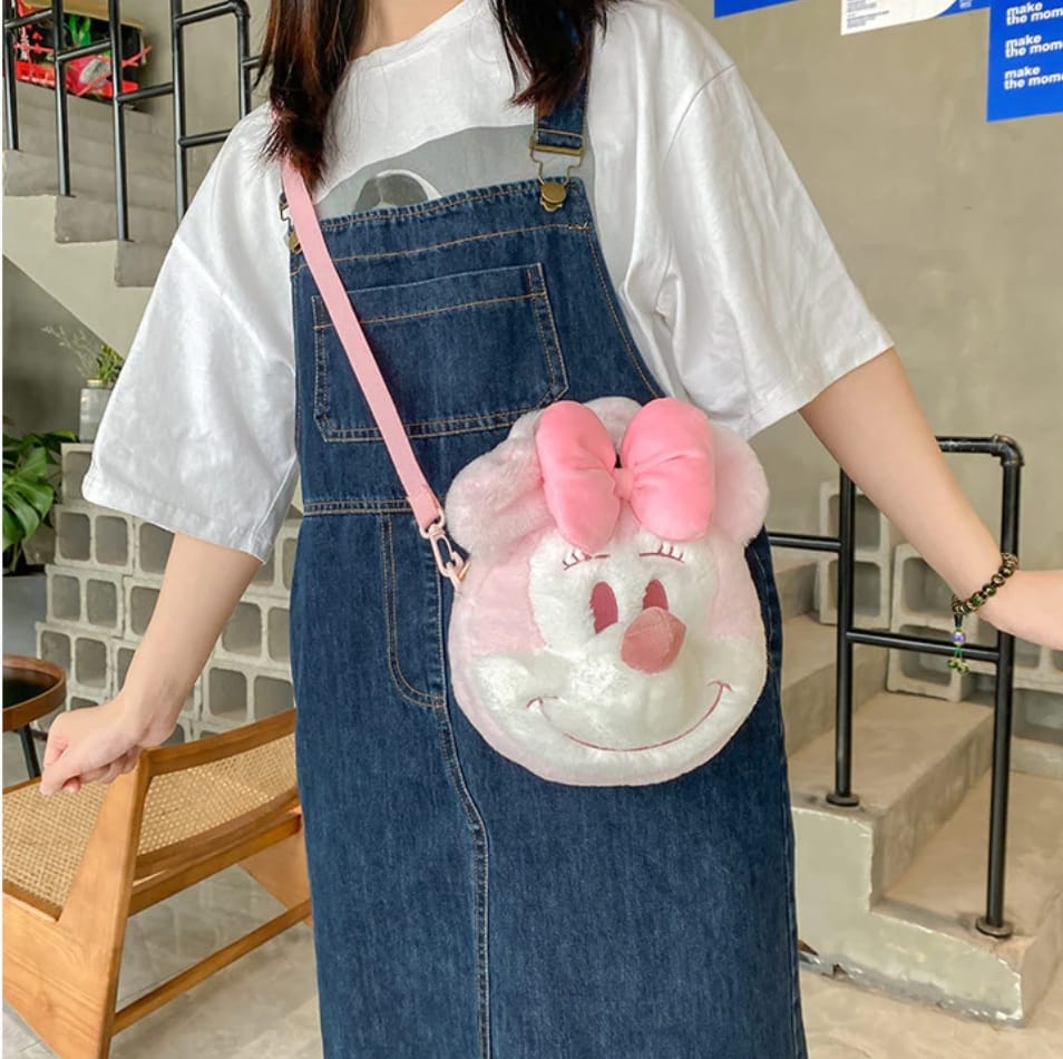 Pink Bear Plush Handbag