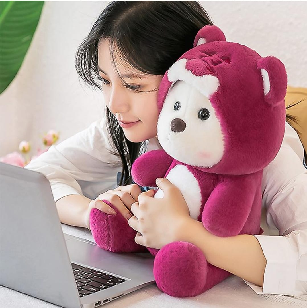 "Red Hoodie Bear Plush - Cuddle Up in Style!