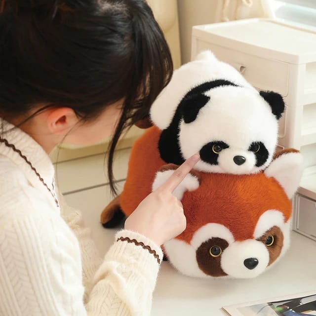 Reversible Panda & Fox . 55cm