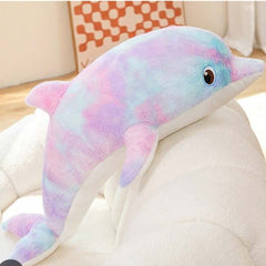 Rainbow Dolphin Plush Pillow – 70 cm