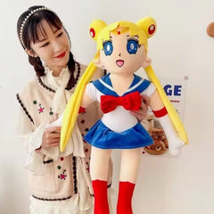 45cm Sailor Moon plush toy in classic outfit with blonde twin buns – anime doll for kids and fans