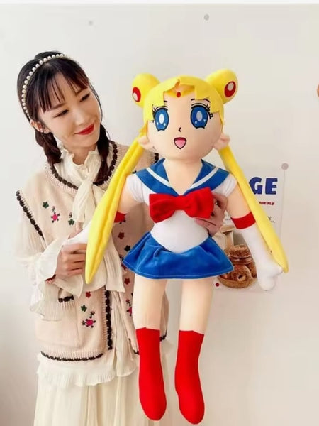 45cm Sailor Moon plush toy in classic outfit with blonde twin buns – anime doll for kids and fans
