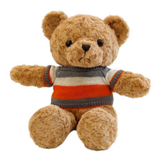 Front view of 35 cm teddy bear wearing T-shirt – plush toy