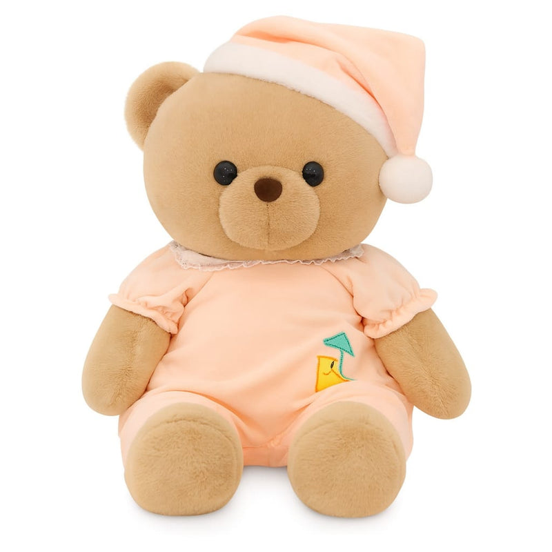Brown teddy wearing festive birthday cap
