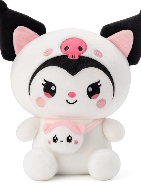 Large 55 cm Kuromi plush doll with side bag – front view