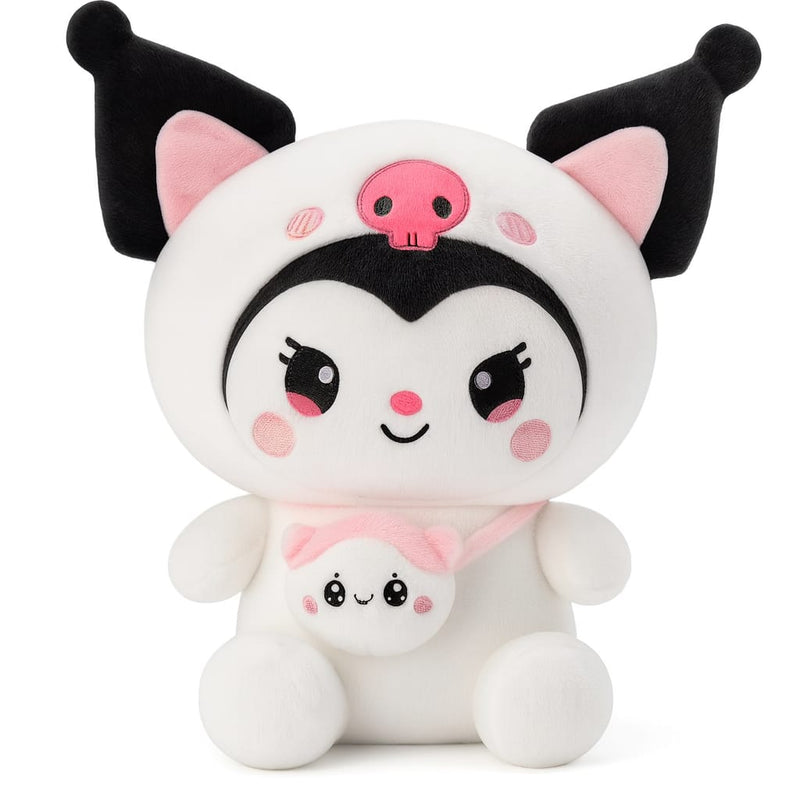 Large 55 cm Kuromi plush doll with side bag – front view