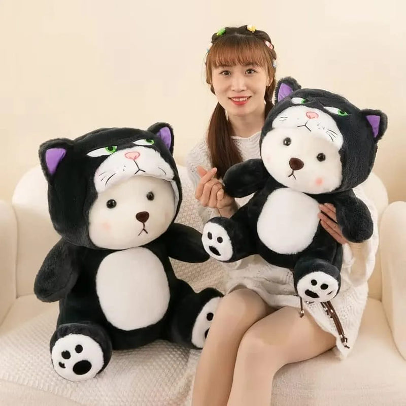 Hoodie Teddy Plush – Lucifer Angry Cat Face 45 cm