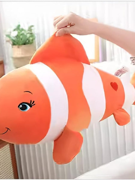 “28 cm Nemo-style clownfish plush toy in bright orange color”