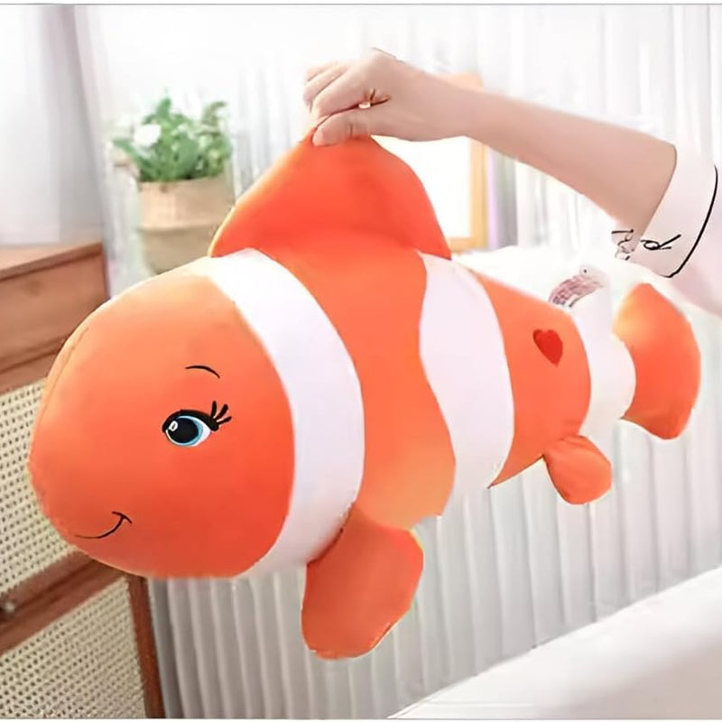 “28 cm Nemo-style clownfish plush toy in bright orange color”