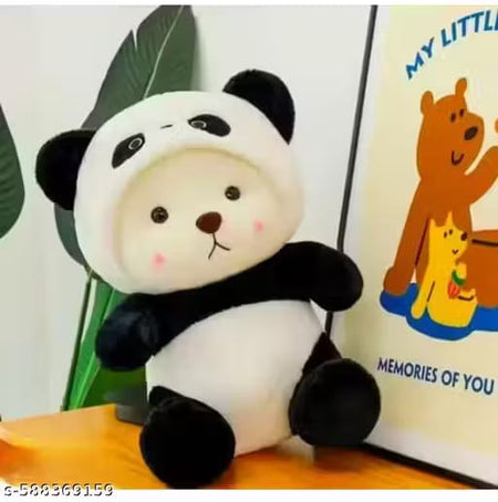 28 cm teddy bear wearing soft hoodie sitting upright