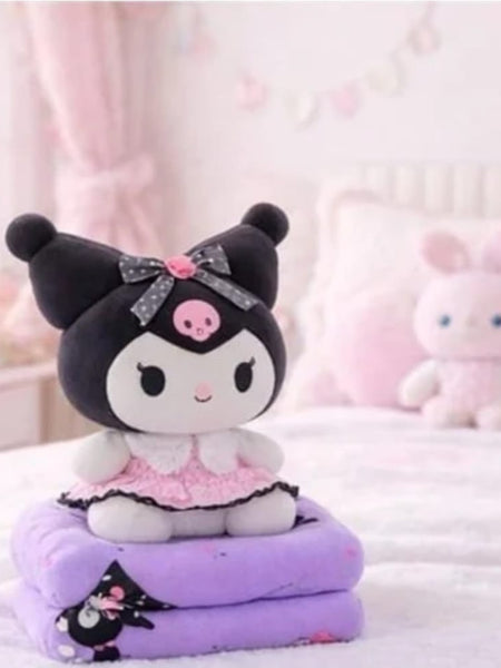 50 cm Kuromi inspired plush toy in pink dress