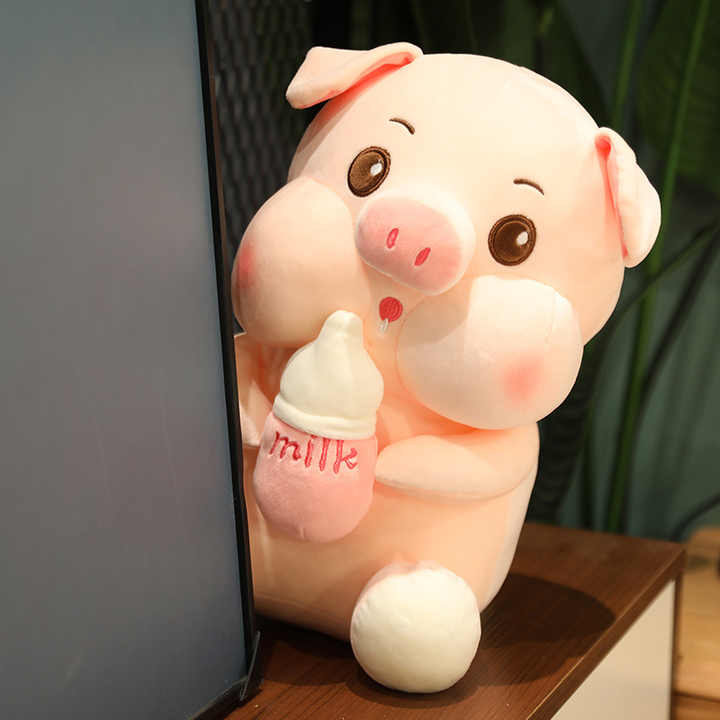 Cute Pink Bottle Pig Soft Toy: The Perfect Cuddle Buddy for Kids | 50cm