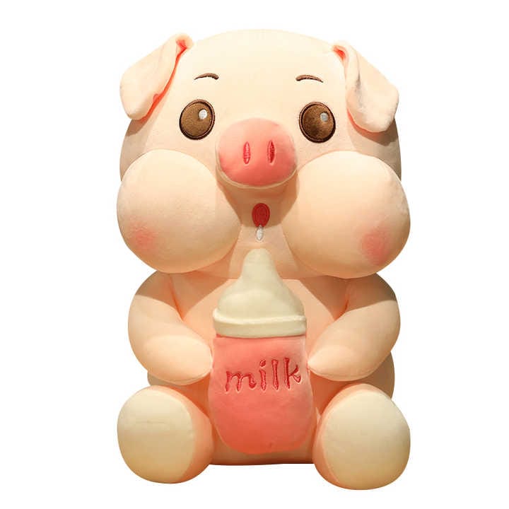 Cute Pink Bottle Pig Soft Toy: The Perfect Cuddle Buddy for Kids | 50cm