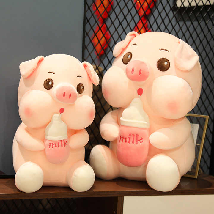 Cute Pink Bottle Pig Soft Toy: The Perfect Cuddle Buddy for Kids | 50cm