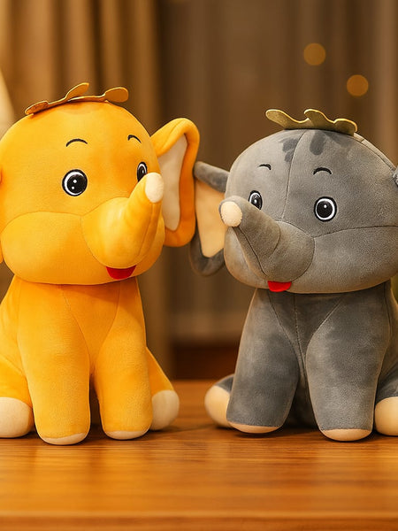 Crown Elephant Plush Toy 55 cm – Soft Royal Elephant for Kids