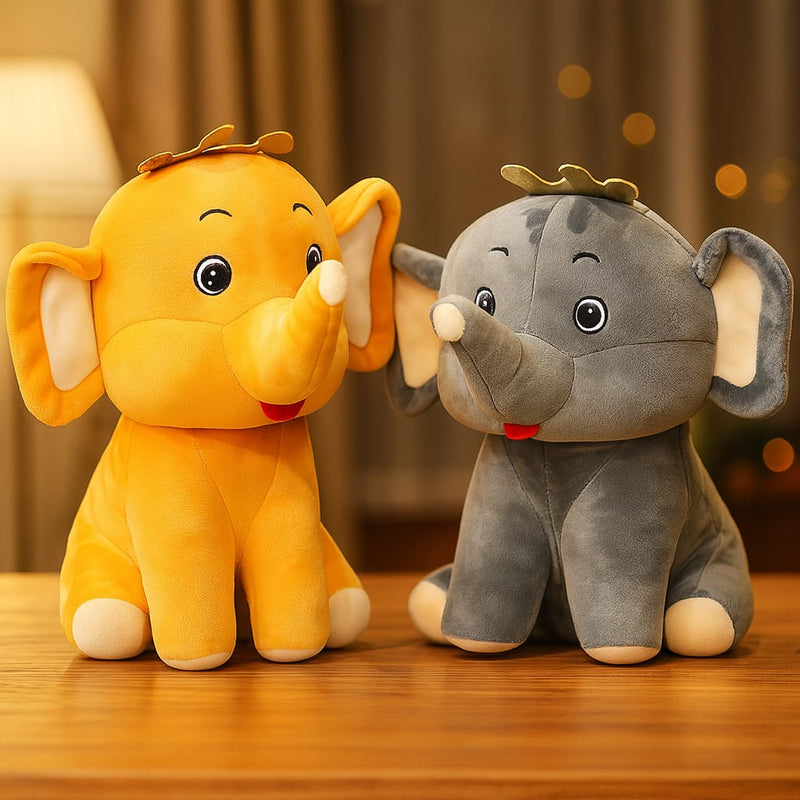 Crown Elephant Plush Toy 55 cm – Soft Royal Elephant for Kids