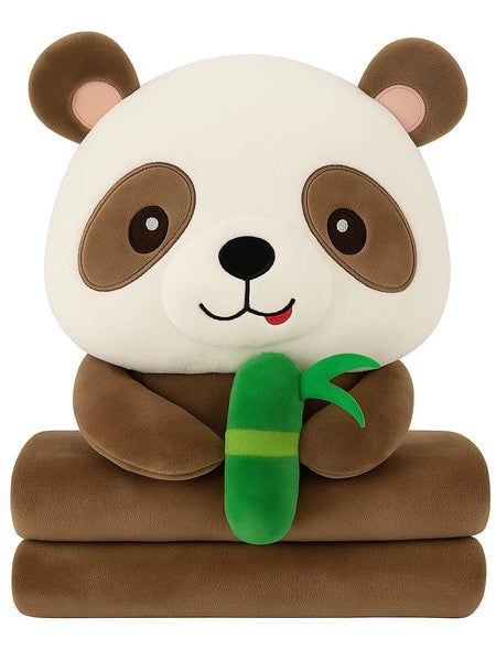Bamboo Panda Soft Toy with Blanket – 50 cm Plush