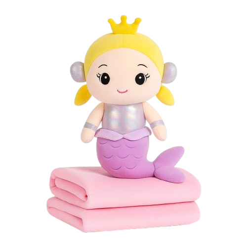 Mermaid Soft Toy with Blanket – 65 cm Plush