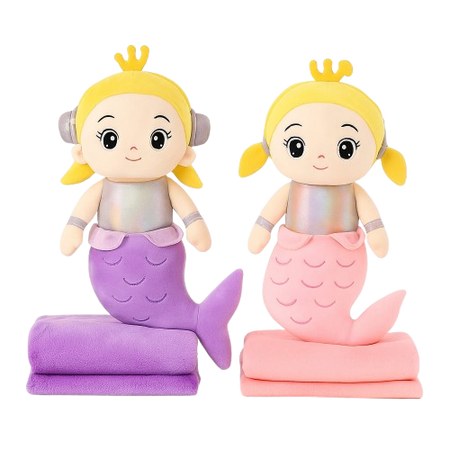 Mermaid Soft Toy with Blanket – 65 cm Plush
