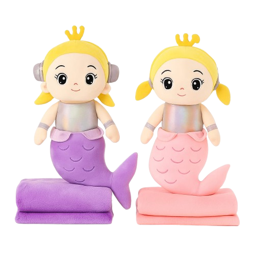 Mermaid Soft Toy with Blanket – 65 cm Plush