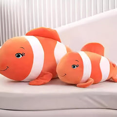 “28 cm Nemo-style clownfish plush toy in bright orange color”
