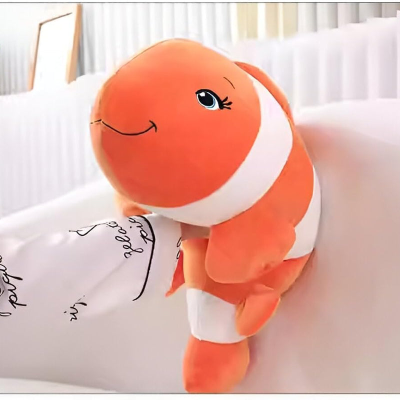 “28 cm Nemo-style clownfish plush toy in bright orange color”