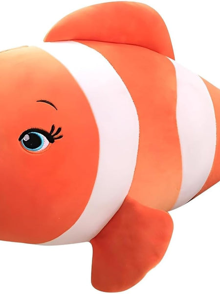 “28 cm Nemo-style clownfish plush toy in bright orange color”