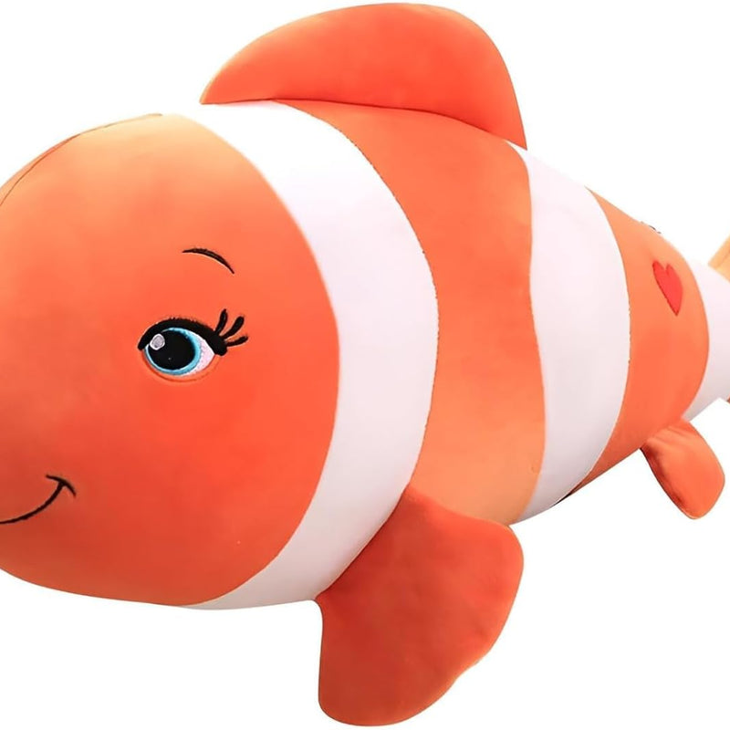 “28 cm Nemo-style clownfish plush toy in bright orange color”