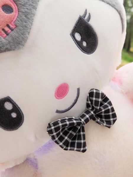 “Cute character plush doll sitting upright in multicolor design”