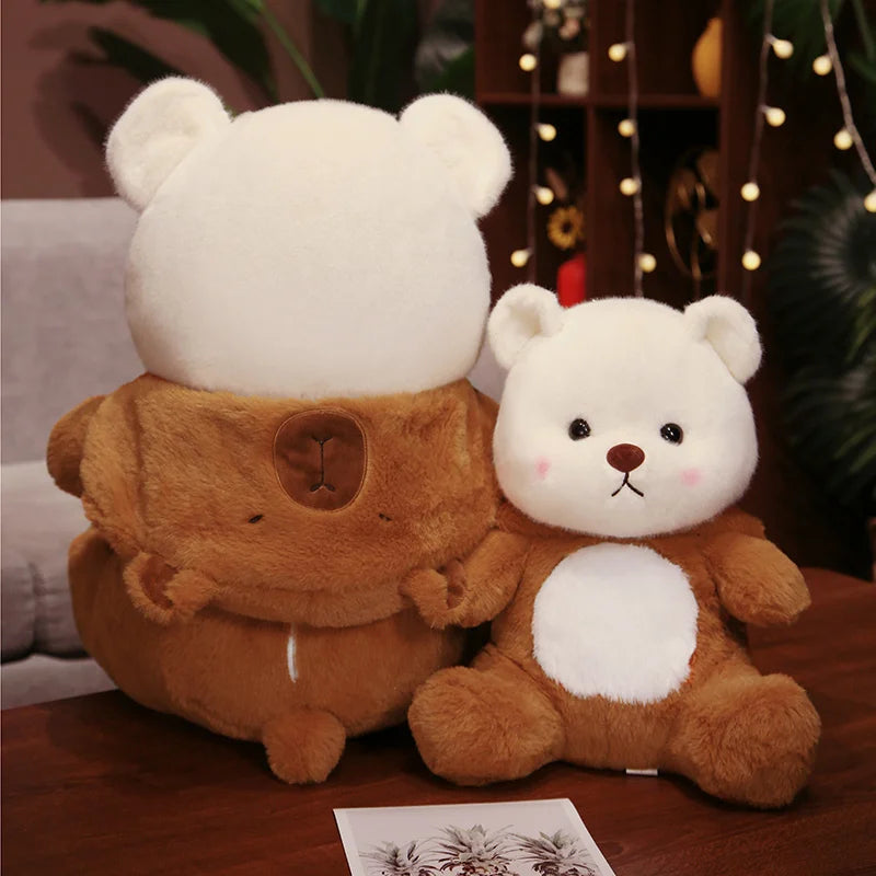 "Brown Hoodie Bear Plush 45cm - Cuddle Up in Style!