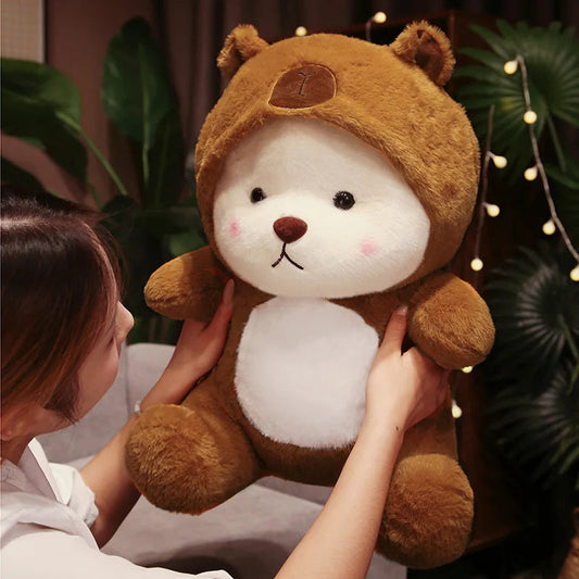 "Brown Hoodie Bear Plush 45cm - Cuddle Up in Style!